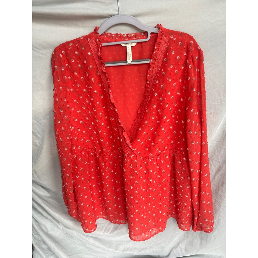 Matilda‎ Jane "Must Be Love" Let's Go Together Large V-Neck Blouse